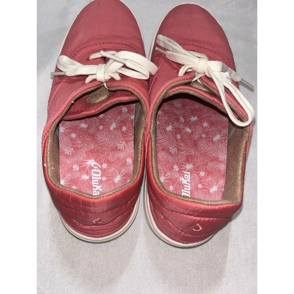 Olukai Kohu Women's Canvas W7.5 EUR 37.5 Coral Pink Canvas Wet Grip Non‎ Marking